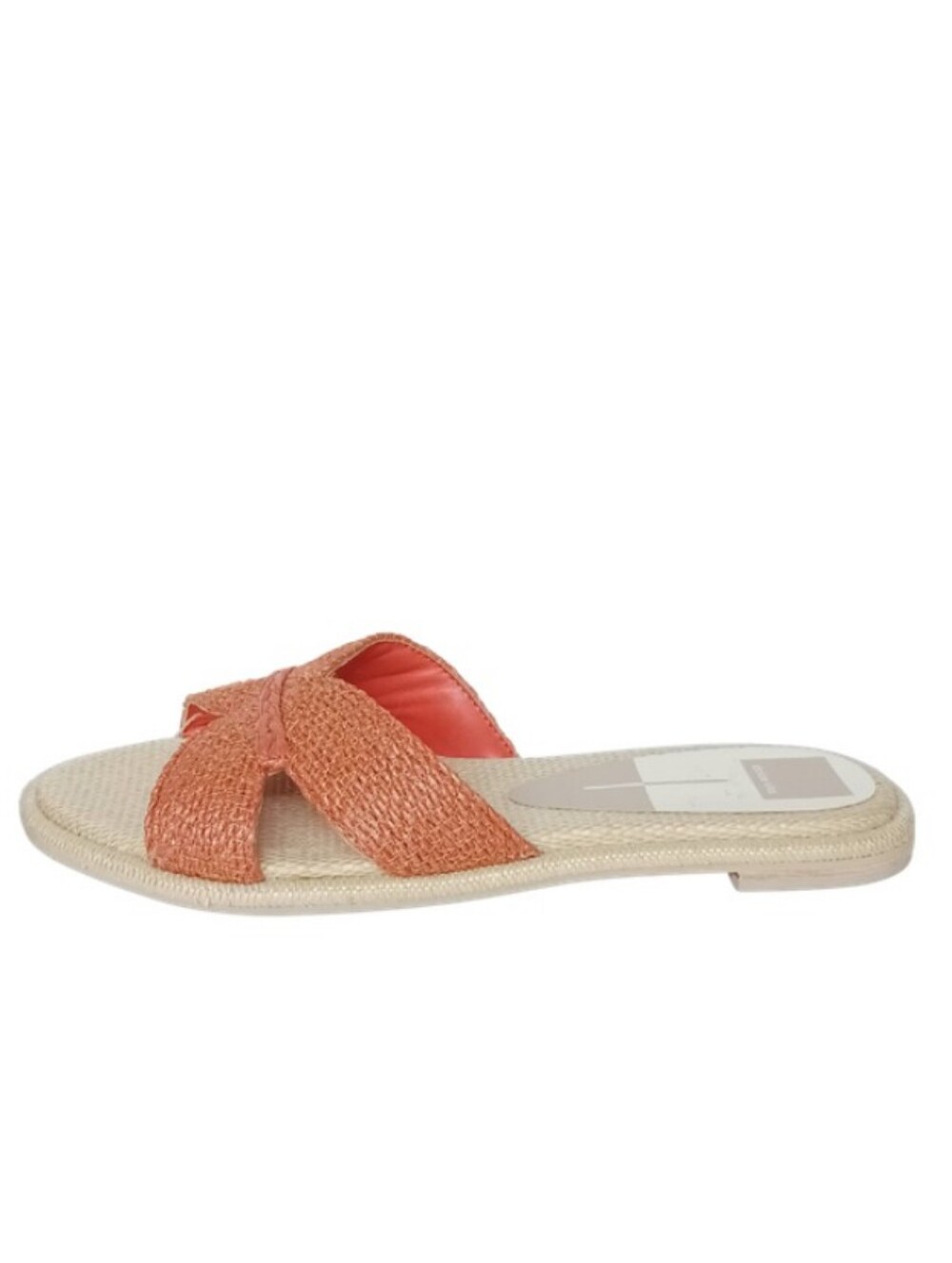 Dolce Vita Sandals Women's 13 Orange Raffia Slip-on Slide Vacation Beach Shoes